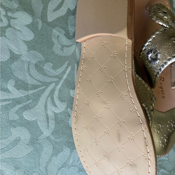Jack Rogers Gold Sandals with Whipstitch Design Sz 9.5 - Picture 3 of 3
